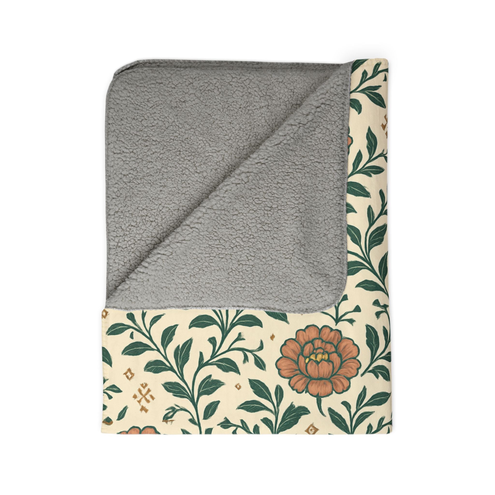 Floral Fleece Sherpa Blanket