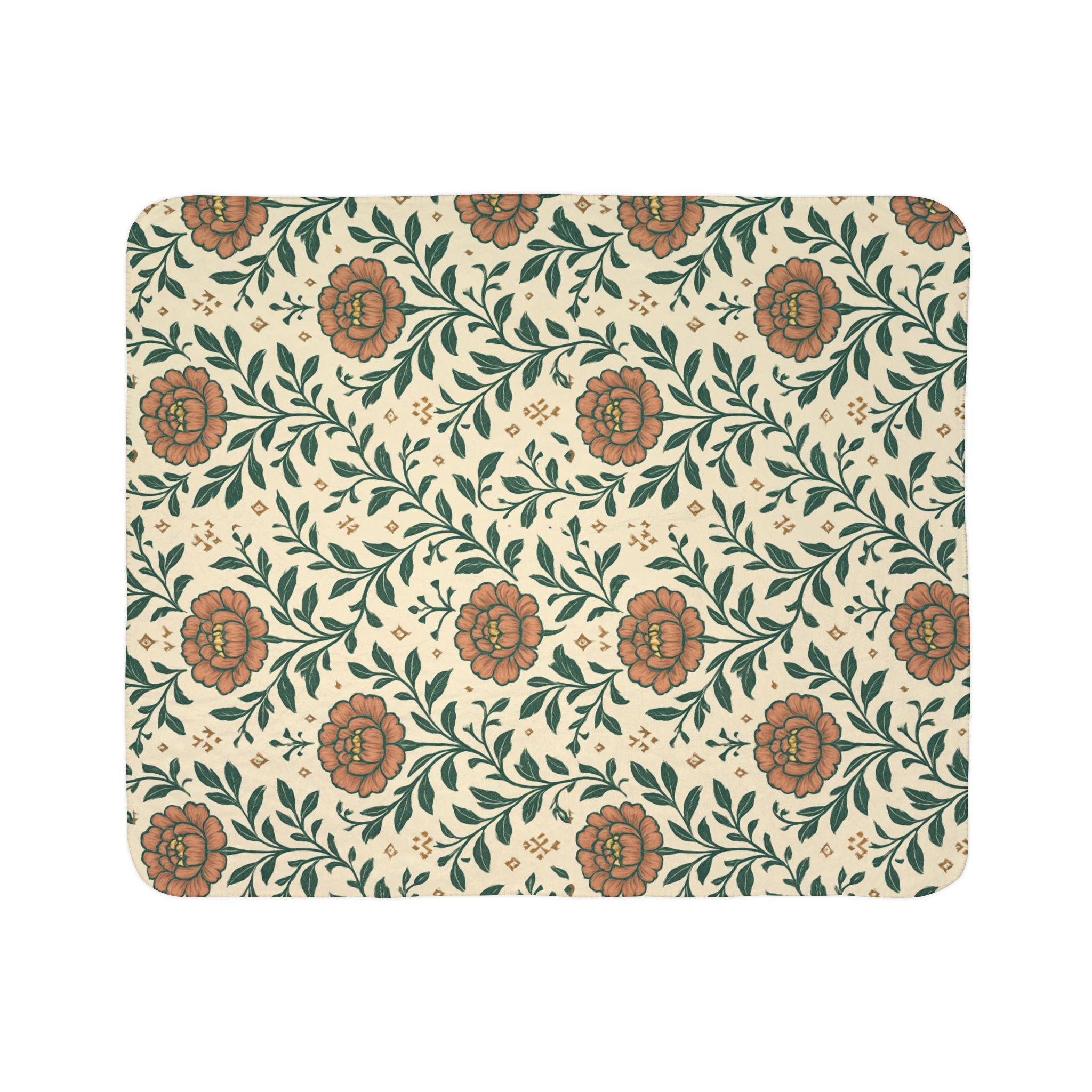 Floral Fleece Sherpa Blanket