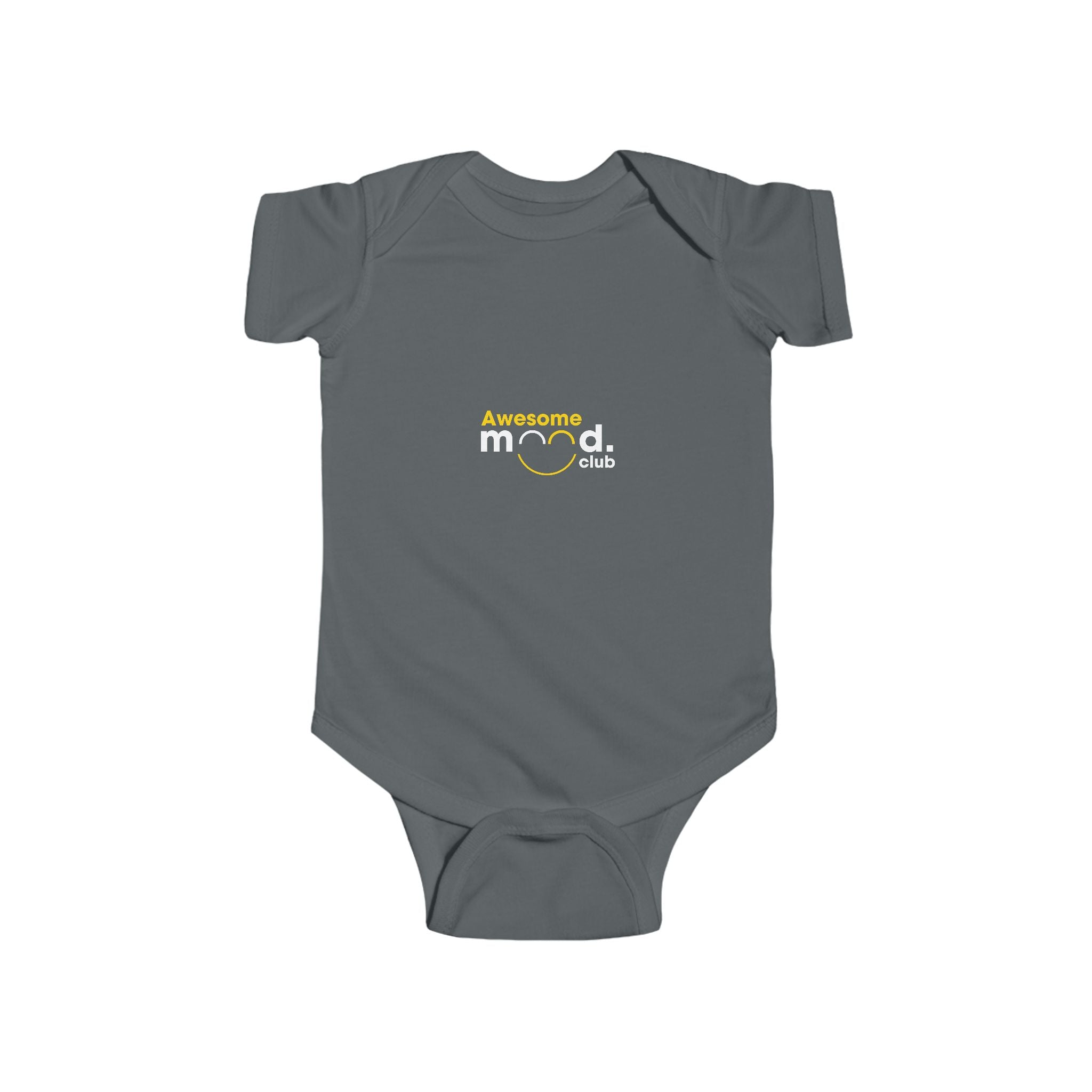 "Awesome Mood Club" Cute Baby Onesie (Gray)