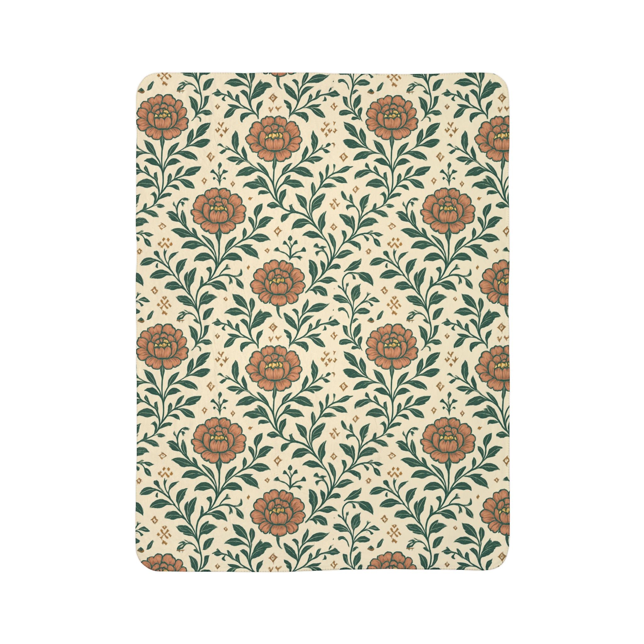 Floral Fleece Sherpa Blanket