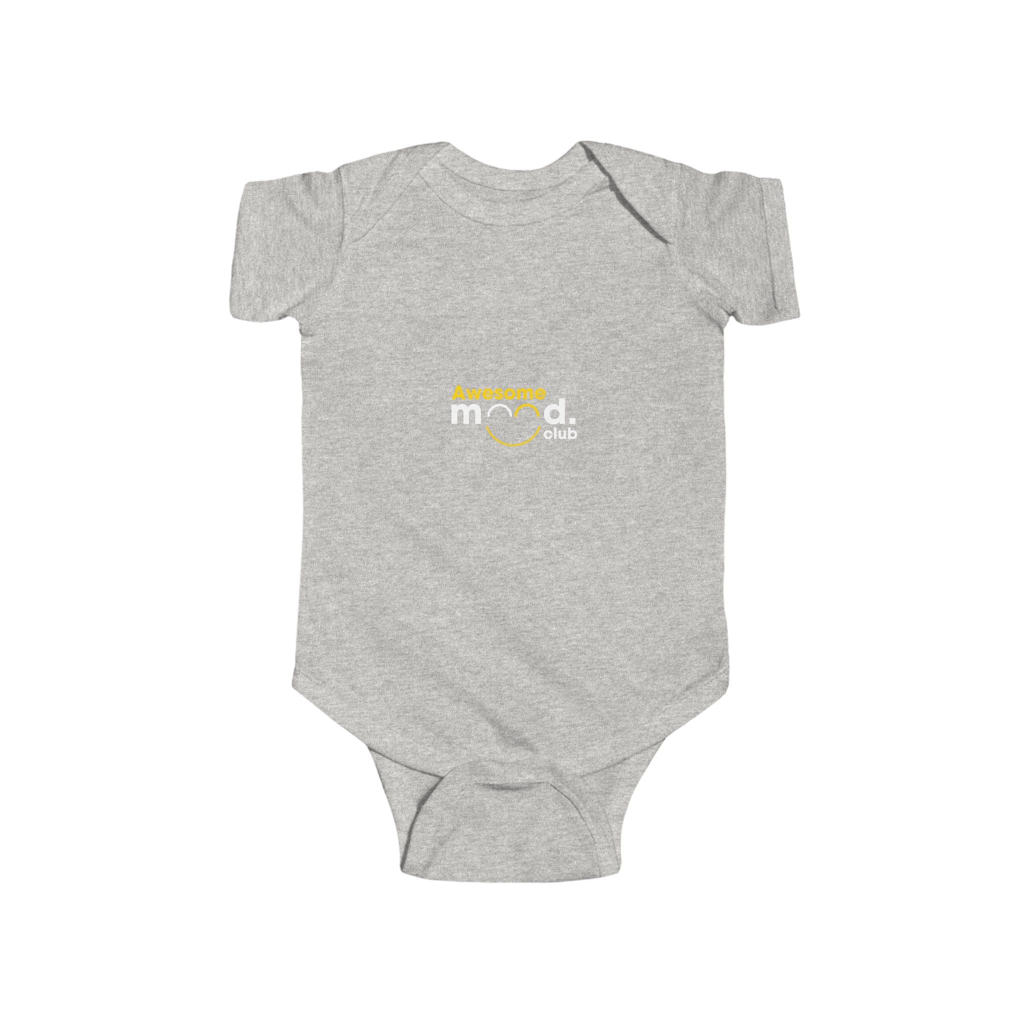 "Awesome Mood Club" Cute Baby Onesie (Gray)