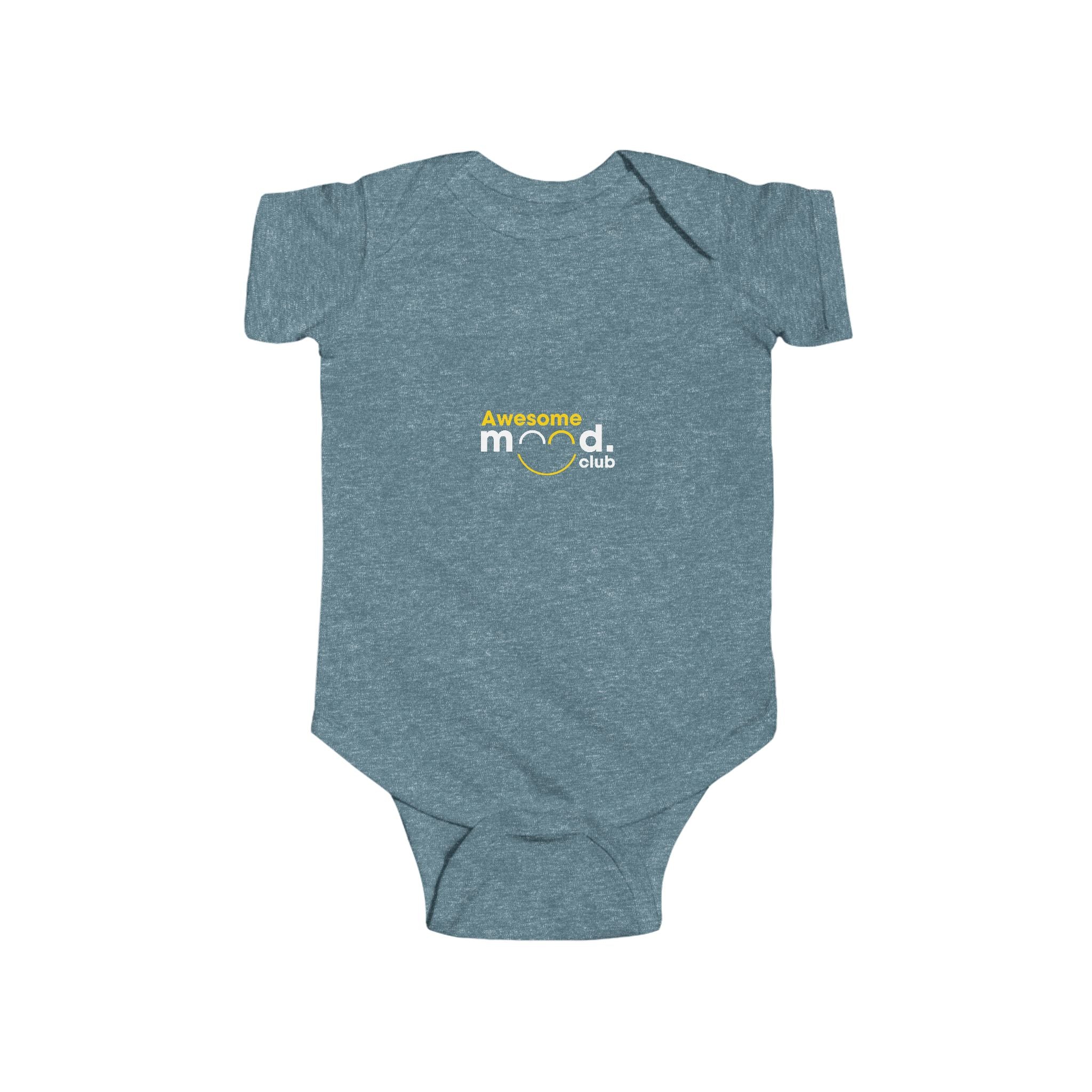 "Awesome Mood Club" Cute Baby Onesie (Gray)